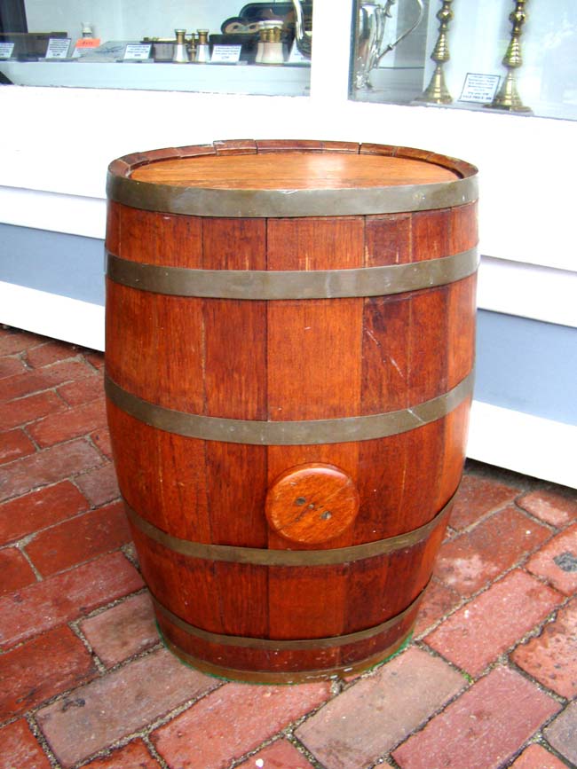 A nice 19th century ship's brass bound water cask.